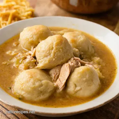 Nans Secret Slow Cooker Chicken and Dumplings Easy Comfort Recipe Card