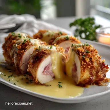 Slow Cooker Chicken Cordon Bleu The: Velvety Ham and Cheese Masterpiece Recipe Card