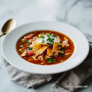 Slow Cooker Chicken Tortilla Soup: 6 Hour Simmer for 6 Servings