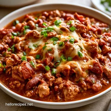 Slow Cooker Turkey Chili for 8 Servings Recipe Card