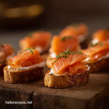 Smoked Salmon Crostini Ridiculously Easy Appetizers Recipe Card