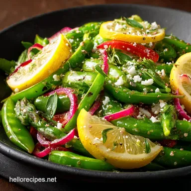 Snap Pea Salad with Zesty Lemon Vinaigrette Quick Crisp Vibrant Recipe Card