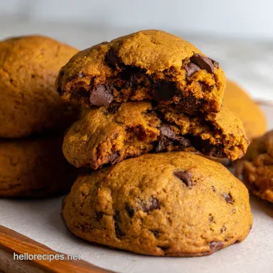 My Soft & Chewy Pumpkin Chocolate Chip Cookie Recipe! Recipe Card