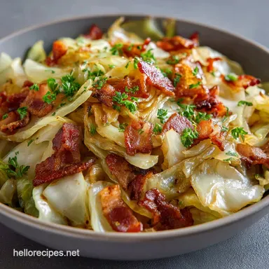 Fried Cabbage with Bacon in 30 Minutes Recipe Card