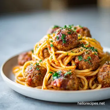Spaghetti and Meatballs in 45 Minutes Recipe Card