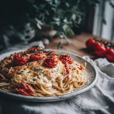 Spaghetti Meatball Bake Recipe: 50 Minute Baked Pasta Dinner Recipe Card