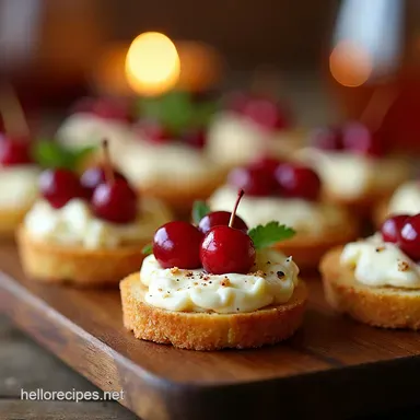 Vegan New Years Eve Appetizers Cranberry Brie Bites Recipe Card