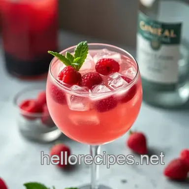 Easy Cocktail Recipes: Sparkling Raspberry Gin Fizz Delight Recipe Card