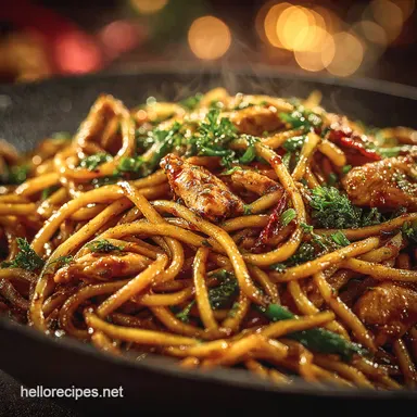 Easy Chicken Chow Mein With Umami Sauce Ready in 30 Recipe Card