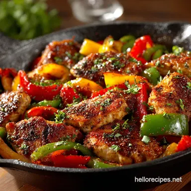 Speedy OnePan Chicken Fajitas Weeknight Fiesta Recipe Card