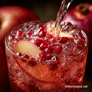 Apple Pomegranate Sparkling Thanksgiving Mocktail: Easy Holiday Drink Recipe Card
