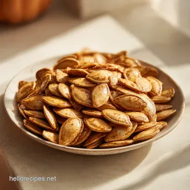 Spiced Maple Pumpkin Seeds for 4 Servings: Crispy and Roasted Recipe Card