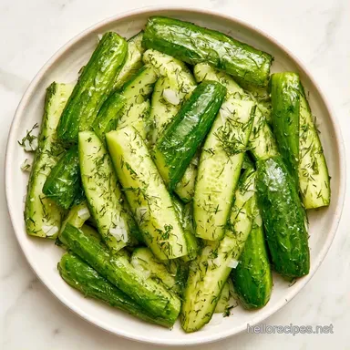 Spicy Dill Pickles in 40 Minutes Recipe Card