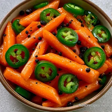 Spicy Pickled Carrots in 20 Minutes Recipe Card