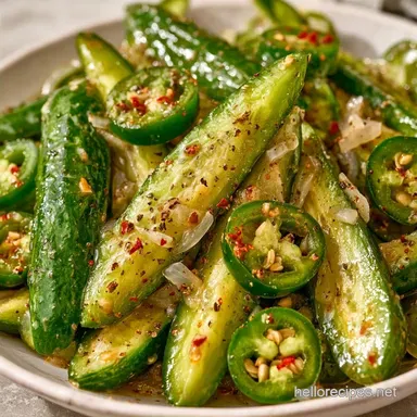 Spicy Refrigerator Pickles with Jalapenos