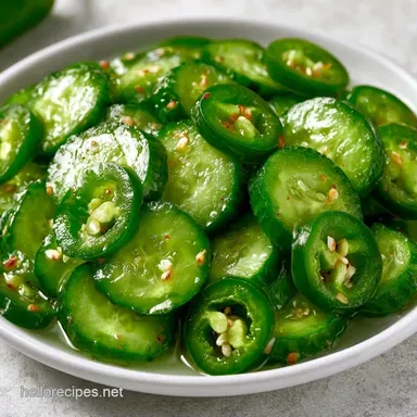 Refrigerator Pickles with Jalapeños Recipe Card