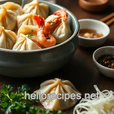 Delicious Steam Chicken Dumplings with Prawns in 45 Min: My Grandma's Secret Recipe! Recipe Card
