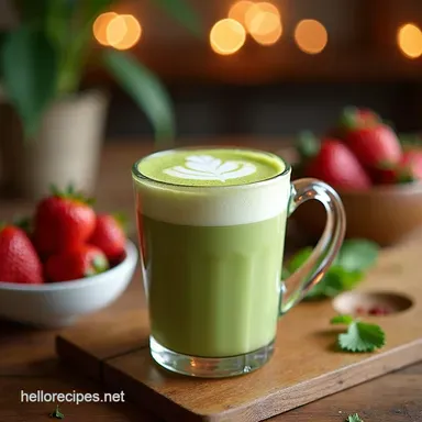 5Min Strawberry Matcha Latte Easy Recipe for a Quick Treat Recipe Card