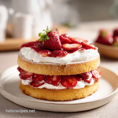 Strawberry Shortcake Cake Recipe for 12 Recipe Card