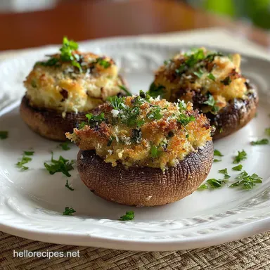 Baked Stuffed Mushrooms Recipe Delicious Appetizer: Crispy Baked