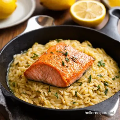 Best Lemon Orzo Skillet Salmon A Winter Warmer Recipe Card