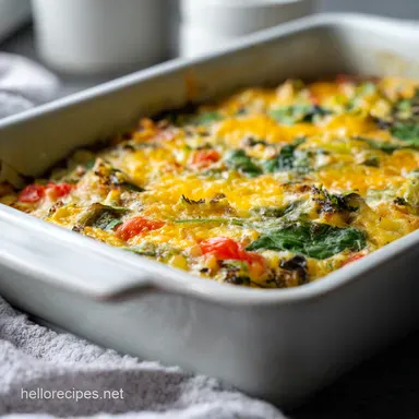 Sunshine Start Healthy Breakfast Casserole Veggie Packed Recipe Card