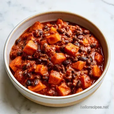 Sweet Potato Chili for 5 Servings Recipe Card