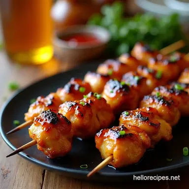 Sweet Savory Chicken Teriyaki Skewers Grill or Oven Recipe Card