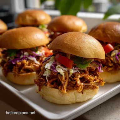 BBQ Chicken Sliders: Ultimate Tangy Easy Hawaiian Roll Recipe Recipe Card