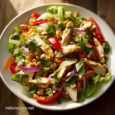 Thai Chicken Salad Peanut Dressing in 20 Minutes Recipe Card