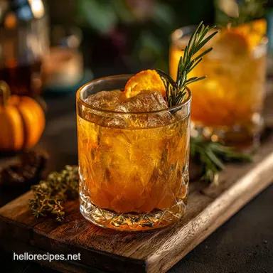 Thanksgiving Cocktails: Fireside Bourbon Smash (Easy Batch Recipe) Recipe Card