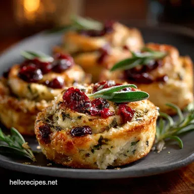 Thanksgiving Appetizers and Finger Foods: Easy Sage Cranberry Rolls Recipe Card