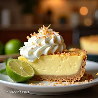 My Award Winning Key Lime Pie Secret Toasted Coconut Cr&egrave;me Fra&icirc;che Recipe Card
