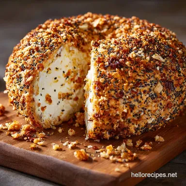 The Creamy Crunchy Everything Bagel Cheeseball A Proper CrowdPleaser Recipe Card