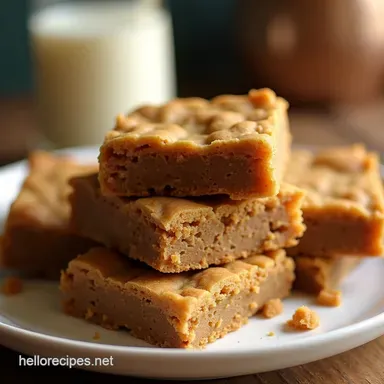 My Secret to Chewy Fudgy Buttery Classic Blondies Crinkle Top Recipe Card