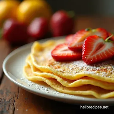 Easy FeatherLight French Crepes Recipe for Breakfast Recipe Card