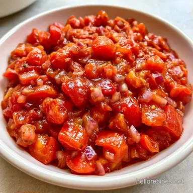Tomato Red Onion Relish in 55 Minutes Recipe Card