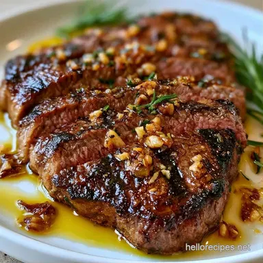 Tuscan Garlic Grilled Steak for 4 Steaks Recipe Card