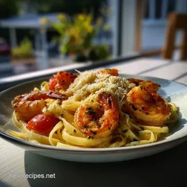 Tuscan Shrimp Pasta: Creamy Velvety Sauce Recipe Card