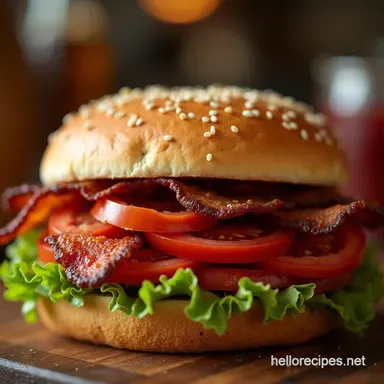 The Ultimate BLT Sandwich Crispy Bacon Homemade Garlic Mayo Recipe Card