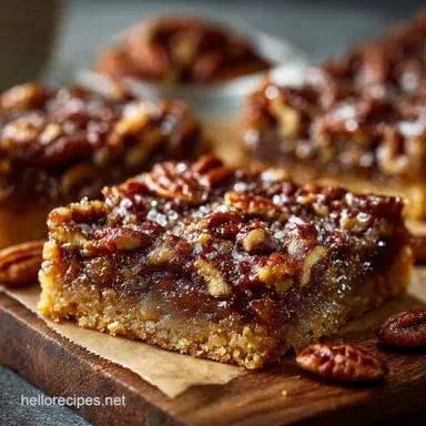 Pecan Pie Bars Recipe Easy Ultimate Sticky Shortbread Dessert Recipe Card