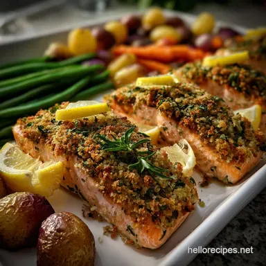 Herb Crusted Salmon Recipe: Crispy Panko Lemon Butter Recipe Card