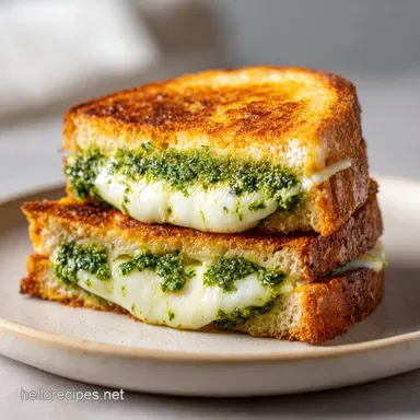 The Ultimate Pesto Grilled Cheese Sandwich: 20 Min