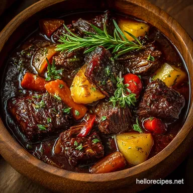 The Ultimate Red Wine Beef Stew Recipe Proper Tender Comfort Recipe Card