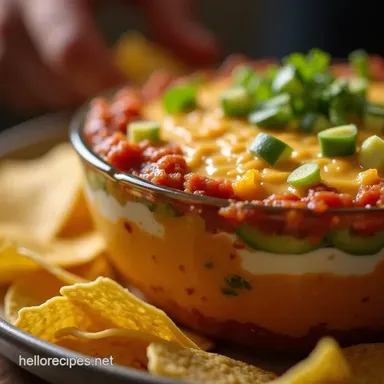 The Ultimate SevenLayer Fiesta Dip Recipe Easy MakeAhead Party Food Recipe Card