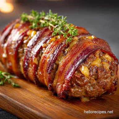 FailProof Bacon Wrapped Meatloaf Stuffed with Mature Cheddar Recipe Card