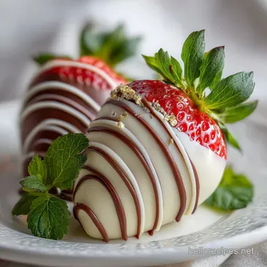 Valentine's Chocolate Covered Strawberry Dessert and Valentine Treat with White Chocolate: Crisp Shell, Juicy Berry Recipe Card