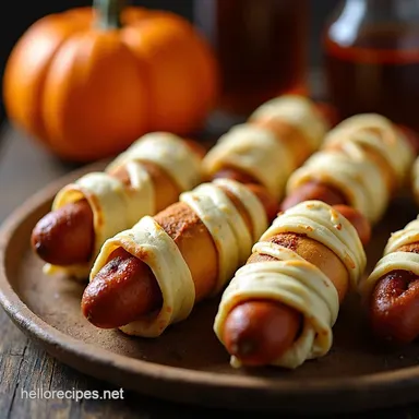 Vegan Mummy Dogs Spooky Halloween Appetizers Recipe Card