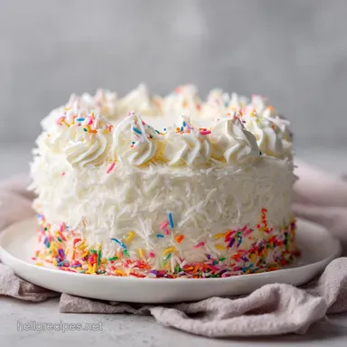 Coconut Cream Cake with Coconut Milk for 12 Servings Recipe Card