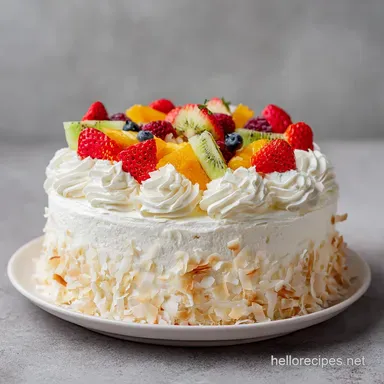 Coconut Cream Cake with Coconut Milk for 12 Servings